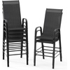 image:imageVINGLI Outdoor Bar Chairs Set of 8  Stackable Outdoor Bar Stools with Sturdy Sling High Back and Armrests for Lawn Courtyard Garden Bar YellowBlack