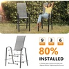 image:imageVINGLI Outdoor Bar Chairs Set of 8  Stackable Outdoor Bar Stools with Sturdy Sling High Back and Armrests for Lawn Courtyard Garden Bar YellowSilver Gray