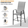 image:imageVINGLI Outdoor Bar Chairs Set of 8  Stackable Outdoor Bar Stools with Sturdy Sling High Back and Armrests for Lawn Courtyard Garden Bar YellowSilver Gray