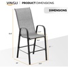 image:imageVINGLI Outdoor Bar Chairs Set of 8  Stackable Outdoor Bar Stools with Sturdy Sling High Back and Armrests for Lawn Courtyard Garden Bar YellowSilver Gray