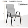 image:imageVINGLI Outdoor Bar Chairs Set of 8  Stackable Outdoor Bar Stools with Sturdy Sling High Back and Armrests for Lawn Courtyard Garden Bar YellowSilver Gray