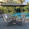 image:imageVINGLI Outdoor Bar Chairs Set of 8  Stackable Outdoor Bar Stools with Sturdy Sling High Back and Armrests for Lawn Courtyard Garden Bar YellowSilver Gray