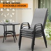 image:imageVINGLI Outdoor Bar Chairs Set of 8  Stackable Outdoor Bar Stools with Sturdy Sling High Back and Armrests for Lawn Courtyard Garden Bar YellowSilver Gray
