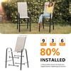image:imageVINGLI Outdoor Bar Chairs Set of 8  Stackable Outdoor Bar Stools with Sturdy Sling High Back and Armrests for Lawn Courtyard Garden Bar YellowYellow