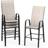 image:imageVINGLI Outdoor Bar Chairs Set of 8  Stackable Outdoor Bar Stools with Sturdy Sling High Back and Armrests for Lawn Courtyard Garden Bar YellowYellow
