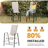 image:imageVINGLI Outdoor Bar Chairs Set of 8  Stackable Outdoor Bar Stools with Sturdy Sling High Back and Armrests for Lawn Courtyard Garden Bar YellowYellow