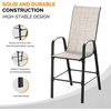 image:imageVINGLI Outdoor Bar Chairs Set of 8  Stackable Outdoor Bar Stools with Sturdy Sling High Back and Armrests for Lawn Courtyard Garden Bar YellowYellow