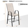 image:imageVINGLI Outdoor Bar Chairs Set of 8  Stackable Outdoor Bar Stools with Sturdy Sling High Back and Armrests for Lawn Courtyard Garden Bar YellowYellow