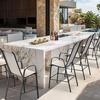 image:imageVINGLI Outdoor Bar Chairs Set of 8  Stackable Outdoor Bar Stools with Sturdy Sling High Back and Armrests for Lawn Courtyard Garden Bar YellowYellow