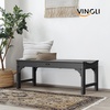 image:imageVINGLI Outdoor Bench Garden Bench HDPE Porch Bench AllWeather Patio Bench Poly Lumber Oversized Park Bench 800 lbs Weight Capacity BlackBlack