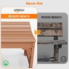 image:imageVINGLI Outdoor Bench Garden Bench HDPE Porch Bench AllWeather Patio Bench Poly Lumber Oversized Park Bench 800 lbs Weight Capacity BlackTeak