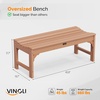 image:imageVINGLI Outdoor Bench Garden Bench HDPE Porch Bench AllWeather Patio Bench Poly Lumber Oversized Park Bench 800 lbs Weight Capacity BlackTeak