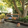image:imageVINGLI Outdoor Bench Weather Resistant Cast Iron FrameTeak Wood Seat wPVC Backrest 3Person 470lbs Capacity Garden Bench for Park Porch Entryway Patio RoseRose