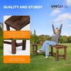 image:imageVINGLI Outdoor Bench Wooden Curved Bench AllWeather Fire Pit Backless Patio Bench 2Person Seating Rustic Garden Bench for Backyard Porch Deck Entryway CarbonizedCarbonized
