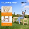 image:imageVINGLI Outdoor Bench Wooden Curved Bench AllWeather Fire Pit Backless Patio Bench 2Person Seating Rustic Garden Bench for Backyard Porch Deck Entryway CarbonizedNatural