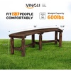 image:imageVINGLI Outdoor Bench Wooden Curved Bench AllWeather Fire Pit Backless Patio Bench 2Person Seating Rustic Garden Bench for Backyard Porch Deck Entryway CarbonizedCarbonized