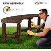 image:imageVINGLI Outdoor Bench Wooden Curved Bench AllWeather Fire Pit Backless Patio Bench 2Person Seating Rustic Garden Bench for Backyard Porch Deck Entryway CarbonizedCarbonized
