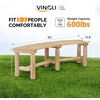 image:imageVINGLI Outdoor Bench Wooden Curved Bench AllWeather Fire Pit Backless Patio Bench 2Person Seating Rustic Garden Bench for Backyard Porch Deck Entryway CarbonizedNatural