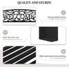 image:imageVINGLI Outdoor Bench for Patio Metal Garden Bench wPVC Back Pattern Black Park Benches Front Porch Benches for Yard Lawn Decor Deck Entryway YellowampBlackBlackwelcome