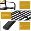 image:imageVINGLI Outdoor Bench for Patio Metal Garden Bench wPVC Back Pattern Black Park Benches Front Porch Benches for Yard Lawn Decor Deck Entryway YellowampBlackYellowblack
