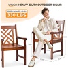 image:imageVINGLI Outdoor Dining Chairs Heavy Duty 330 LBS Wooden Patio Chairs with Comfortable Backrest Solid Wood Patio Dining Chairs Garden Chairs for Yard Front Porch and Deck Teak 1 PCS