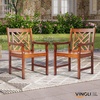 image:imageVINGLI Outdoor Dining Chairs Heavy Duty 330 LBS Wooden Patio Chairs with Comfortable Backrest Solid Wood Patio Dining Chairs Garden Chairs for Yard Front Porch and Deck Teak 1 PCS