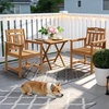 image:imageVINGLI Outdoor Dining Chairs Solid Wood Patio Chairs Outdoor Chair for Garden Balcony Yard Porch Teak 1 PCSTeak