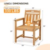 image:imageVINGLI Outdoor Dining Chairs Solid Wood Patio Chairs Outdoor Chair for Garden Balcony Yard Porch Teak 1 PCSTeak