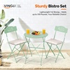 image:imageVINGLI Outdoor Folding Bistro Table and Chairs Set of 2 3Piece Bistro Set with Olive Leaf Cutout Design and Comfortable Cushions for Patio Balcony Garden Porch Yard Mint GreenGreen