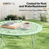 image:imageVINGLI Outdoor Folding Bistro Table and Chairs Set of 2 3Piece Bistro Set with Olive Leaf Cutout Design and Comfortable Cushions for Patio Balcony Garden Porch Yard Mint GreenGreen