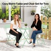 image:imageVINGLI Outdoor Folding Bistro Table and Chairs Set of 2 3Piece Bistro Set with Olive Leaf Cutout Design and Comfortable Cushions for Patio Balcony Garden Porch Yard Mint GreenGreen