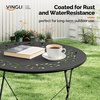 image:imageVINGLI Outdoor Folding Bistro Table and Chairs Set of 2 3Piece Bistro Set with Olive Leaf Cutout Design and Comfortable Cushions for Patio Balcony Garden Porch Yard Mint GreenBlack
