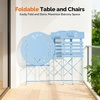 image:imageVINGLI Outdoor Folding Bistro Table and Chairs Set of 2 3Piece Bistro Set with Olive Leaf Cutout Design and Comfortable Cushions for Patio Balcony Garden Porch Yard Mint GreenBlue
