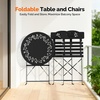 image:imageVINGLI Outdoor Folding Bistro Table and Chairs Set of 2 3Piece Bistro Set with Olive Leaf Cutout Design and Comfortable Cushions for Patio Balcony Garden Porch Yard Mint GreenBlack