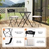 image:imageVINGLI Outdoor Folding Bistro Table and Chairs Set of 2 3Piece Bistro Set with Olive Leaf Cutout Design and Comfortable Cushions for Patio Balcony Garden Porch Yard Mint GreenBlack