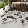 image:imageVINGLI Outdoor Folding Bistro Table and Chairs Set of 2 3Piece Bistro Set with Olive Leaf Cutout Design and Comfortable Cushions for Patio Balcony Garden Porch Yard Mint GreenBlack