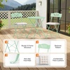 image:imageVINGLI Outdoor Folding Bistro Table and Chairs Set of 2 3Piece Bistro Set with Olive Leaf Cutout Design and Comfortable Cushions for Patio Balcony Garden Porch Yard Mint GreenGreen