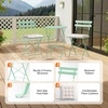 image:imageVINGLI Outdoor Folding Bistro Table and Chairs Set of 2 3Piece Bistro Set with Premium Steel Frame and Comfortable Cushions for Patio Balcony Garden Porch Yard YellowGreen