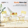 image:imageVINGLI Outdoor Folding Bistro Table and Chairs Set of 2 3Piece Bistro Set with Premium Steel Frame and Comfortable Cushions for Patio Balcony Garden Porch Yard YellowYellow