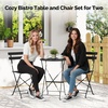 image:imageVINGLI Outdoor Folding Bistro Table and Chairs Set of 2 3Piece Bistro Set with Premium Steel Frame and Comfortable Cushions for Patio Balcony Garden Porch Yard YellowBlack