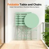 image:imageVINGLI Outdoor Folding Bistro Table and Chairs Set of 2 3Piece Bistro Set with Premium Steel Frame and Comfortable Cushions for Patio Balcony Garden Porch Yard YellowGreen