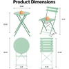 image:imageVINGLI Outdoor Folding Bistro Table and Chairs Set of 2 3Piece Bistro Set with Premium Steel Frame and Comfortable Cushions for Patio Balcony Garden Porch Yard YellowGreen