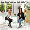 image:imageVINGLI Outdoor Folding Bistro Table and Chairs Set of 2 3Piece Bistro Set with Premium Steel Frame and Comfortable Cushions for Patio Balcony Garden Porch Yard YellowGreen