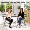 image:imageVINGLI Outdoor Folding Bistro Table and Chairs Set of 2 3Piece Bistro Set with Premium Steel Frame and Comfortable Cushions for Patio Balcony Garden Porch Yard YellowBlack