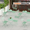image:imageVINGLI Outdoor Folding Bistro Table and Chairs Set of 2 3Piece Bistro Set with Premium Steel Frame and Comfortable Cushions for Patio Balcony Garden Porch Yard YellowGreen