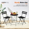 image:imageVINGLI Outdoor Folding Bistro Table and Chairs Set of 2 3Piece Bistro Set with Premium Steel Frame and Comfortable Cushions for Patio Balcony Garden Porch Yard YellowBlack