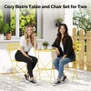 image:imageVINGLI Outdoor Folding Bistro Table and Chairs Set of 2 3Piece Bistro Set with Premium Steel Frame and Comfortable Cushions for Patio Balcony Garden Porch Yard YellowYellow