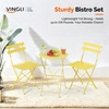 image:imageVINGLI Outdoor Folding Bistro Table and Chairs Set of 2 3Piece Bistro Set with Premium Steel Frame and Comfortable Cushions for Patio Balcony Garden Porch Yard YellowYellow