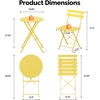 image:imageVINGLI Outdoor Folding Bistro Table and Chairs Set of 2 3Piece Bistro Set with Premium Steel Frame and Comfortable Cushions for Patio Balcony Garden Porch Yard YellowYellow