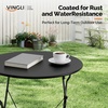 image:imageVINGLI Outdoor Folding Bistro Table and Chairs Set of 2 3Piece Bistro Set with Premium Steel Frame and Comfortable Cushions for Patio Balcony Garden Porch Yard YellowBlack
